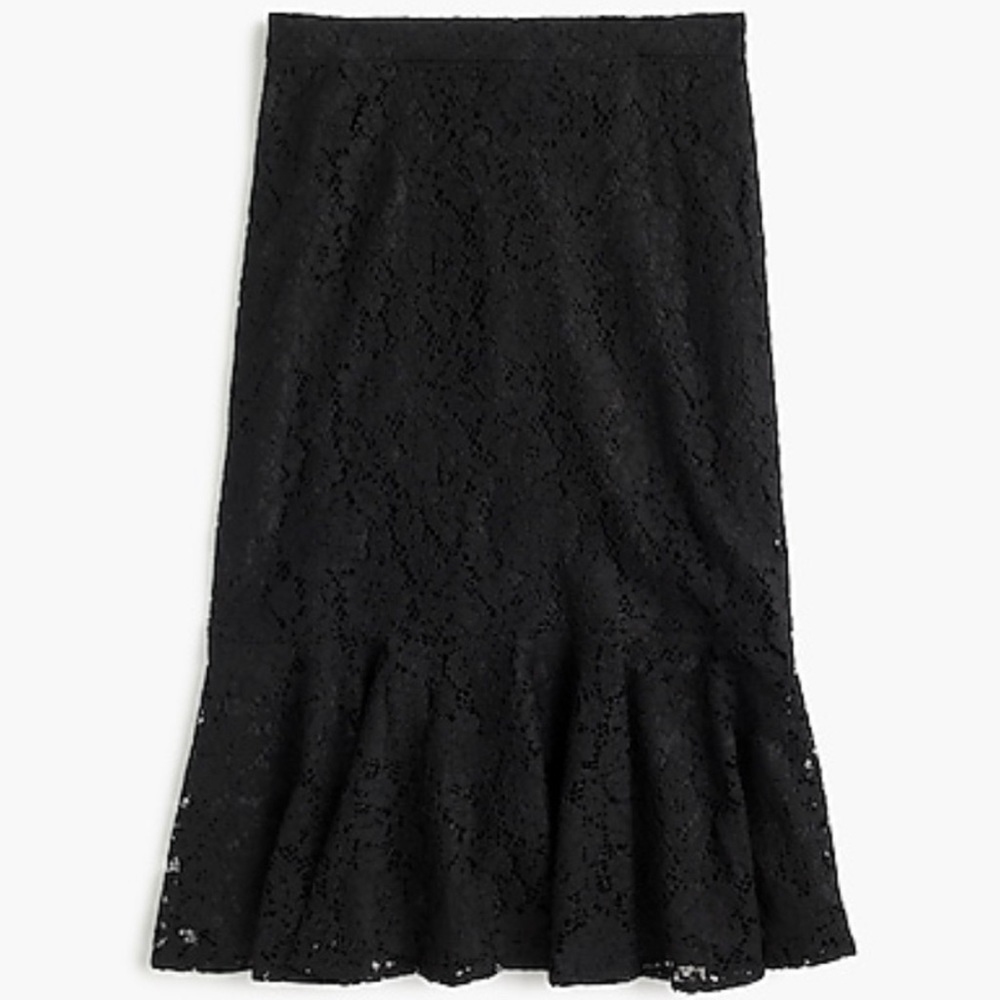 J. Crew - Lace Trumpet Skirt (BLACK) Size 8